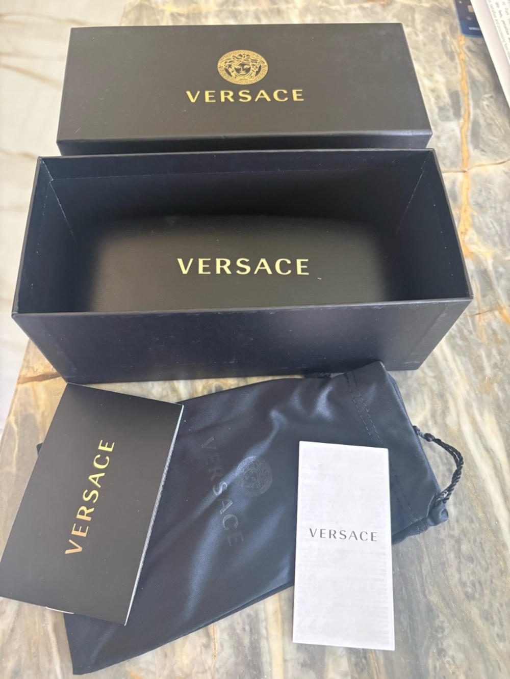 AUTHENTIC NEW Versace Gold Medusa Frame Glasses Brown Havana Box Dustbag WOW - Picture 7 of 8
